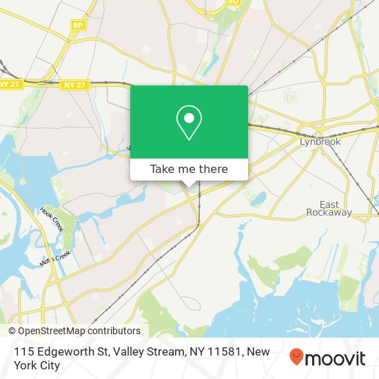 Mapa de 115 Edgeworth St, Valley Stream, NY 11581