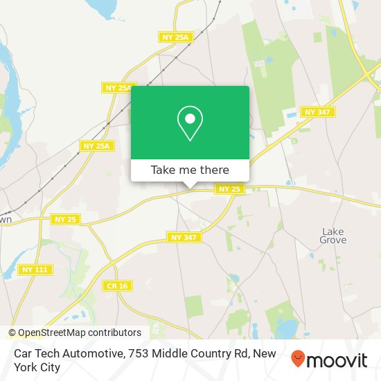 Mapa de Car Tech Automotive, 753 Middle Country Rd