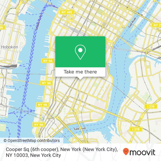 Mapa de Cooper Sq (6th cooper), New York (New York City), NY 10003