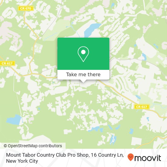 Mapa de Mount Tabor Country Club Pro Shop, 16 Country Ln
