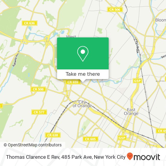 Mapa de Thomas Clarence E Rev, 485 Park Ave