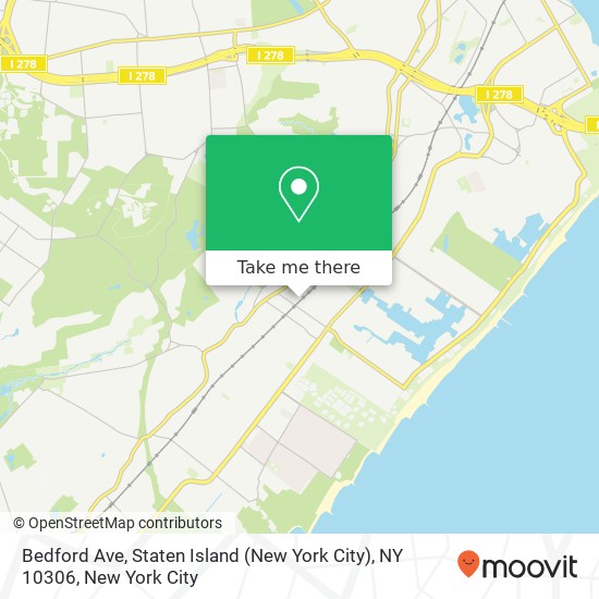 Mapa de Bedford Ave, Staten Island (New York City), NY 10306