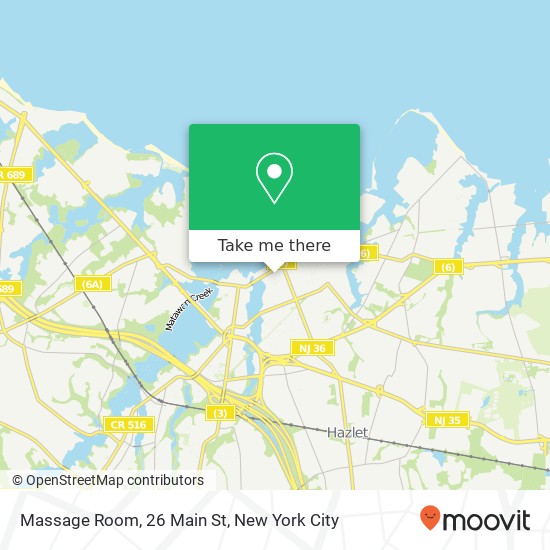 Massage Room, 26 Main St map