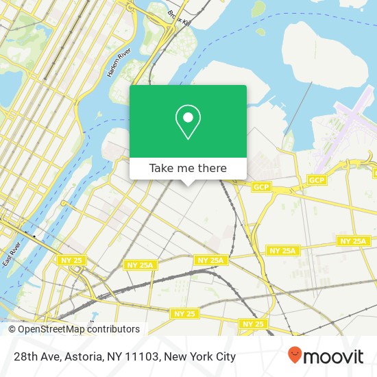 Mapa de 28th Ave, Astoria, NY 11103