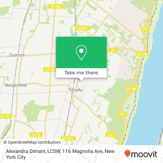 Mapa de Alexandra Dimant, LCSW, 116 Magnolia Ave