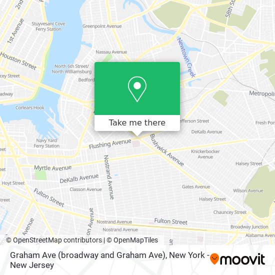 Mapa de Graham Ave (broadway and Graham Ave)
