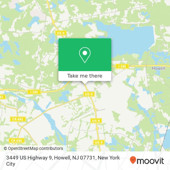 Mapa de 3449 US Highway 9, Howell, NJ 07731