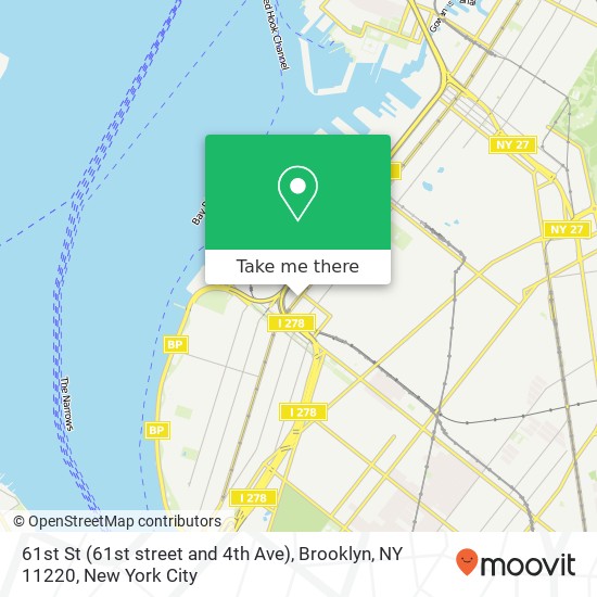 Mapa de 61st St (61st street and 4th Ave), Brooklyn, NY 11220