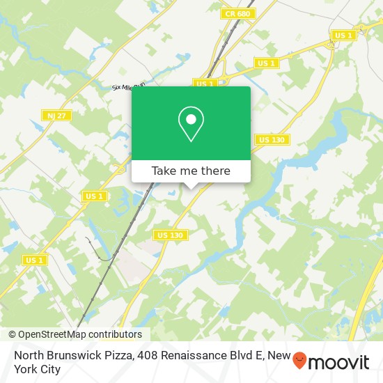 Mapa de North Brunswick Pizza, 408 Renaissance Blvd E