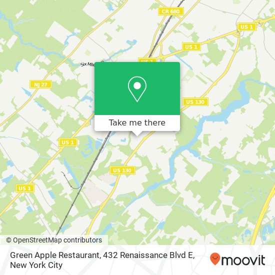 Mapa de Green Apple Restaurant, 432 Renaissance Blvd E