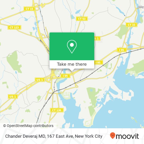 Chander Deveraj MD, 167 East Ave map