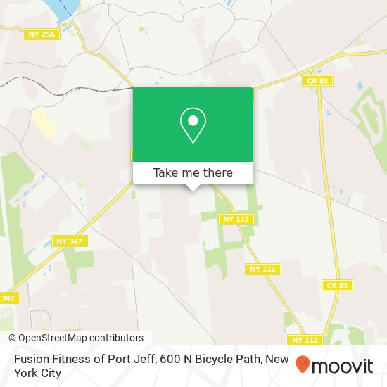 Mapa de Fusion Fitness of Port Jeff, 600 N Bicycle Path