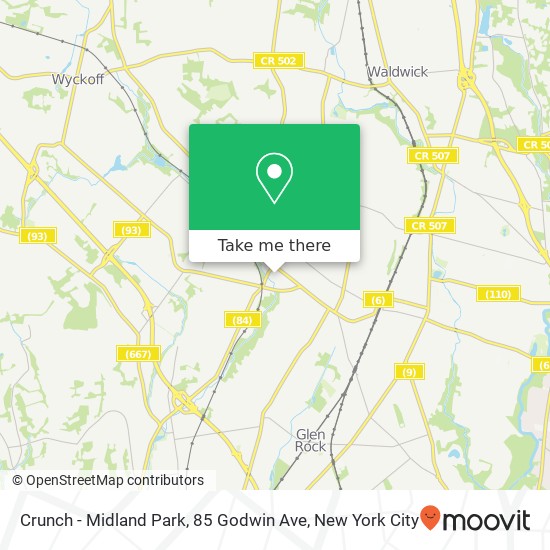Mapa de Crunch - Midland Park, 85 Godwin Ave