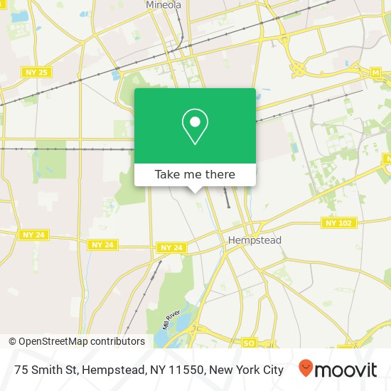 Mapa de 75 Smith St, Hempstead, NY 11550