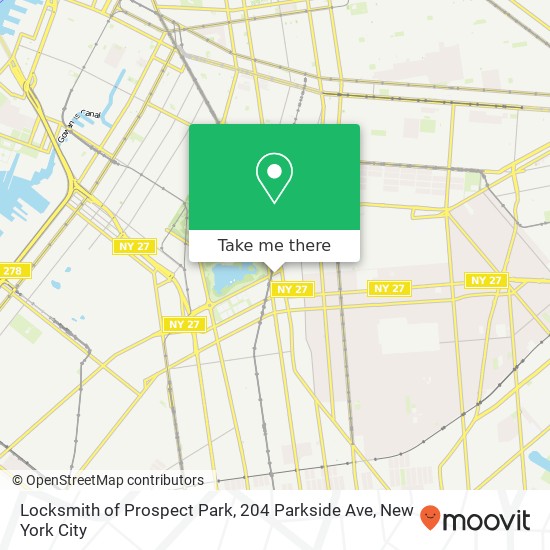 Mapa de Locksmith of Prospect Park, 204 Parkside Ave