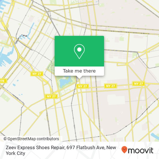 Mapa de Zeev Express Shoes Repair, 697 Flatbush Ave