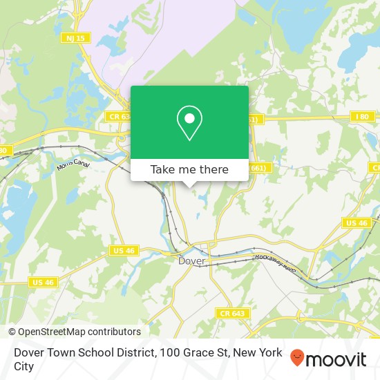 Mapa de Dover Town School District, 100 Grace St