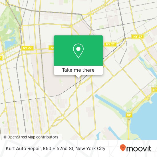 Mapa de Kurt Auto Repair, 860 E 52nd St