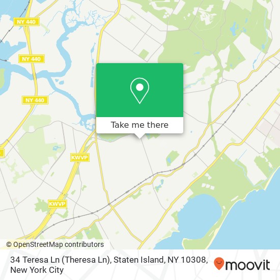 Mapa de 34 Teresa Ln (Theresa Ln), Staten Island, NY 10308