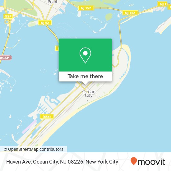 Mapa de Haven Ave, Ocean City, NJ 08226