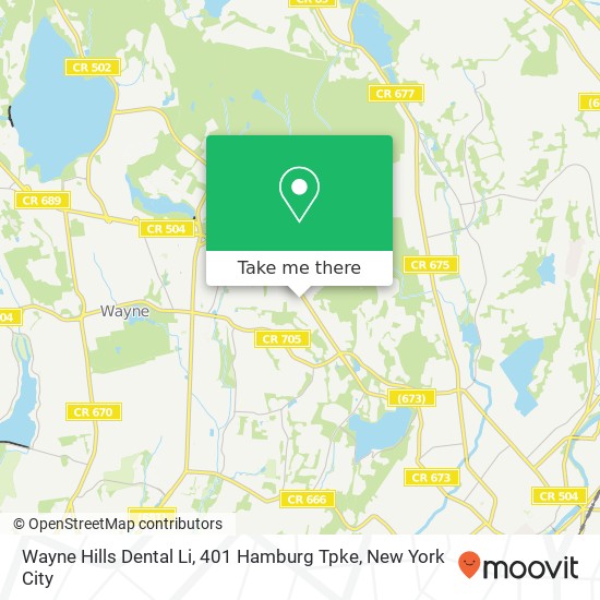 Mapa de Wayne Hills Dental Li, 401 Hamburg Tpke