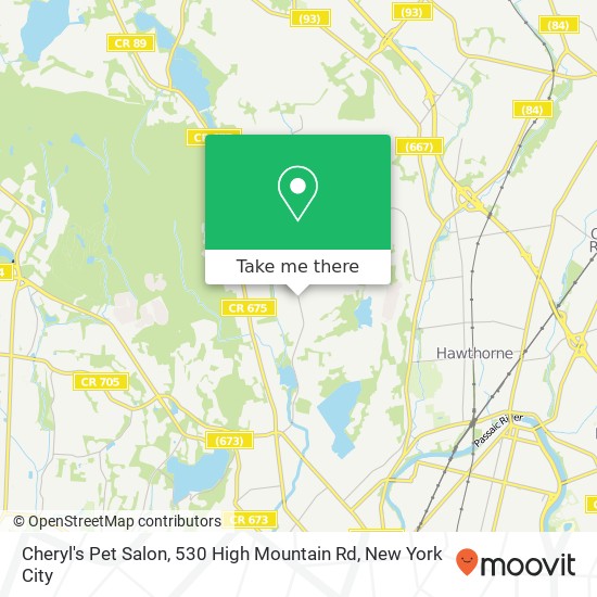 Mapa de Cheryl's Pet Salon, 530 High Mountain Rd