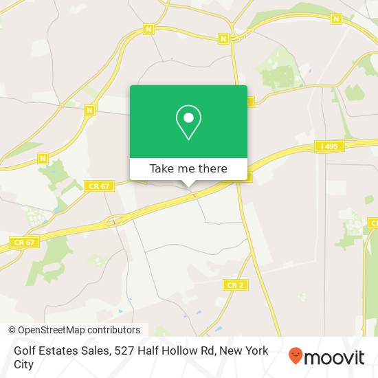 Mapa de Golf Estates Sales, 527 Half Hollow Rd