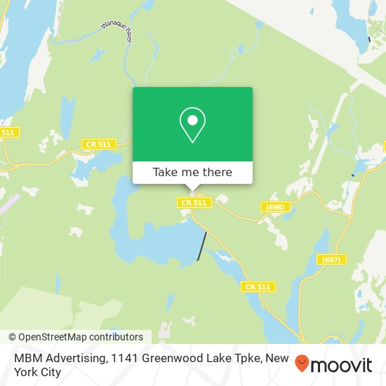 Mapa de MBM Advertising, 1141 Greenwood Lake Tpke