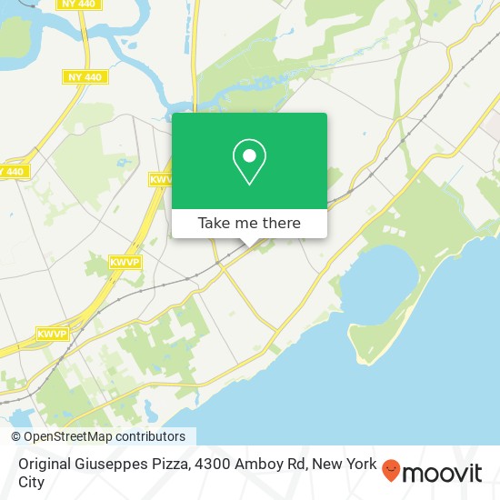 Mapa de Original Giuseppes Pizza, 4300 Amboy Rd