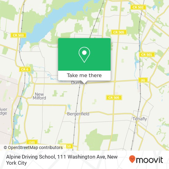 Mapa de Alpine Driving School, 111 Washington Ave