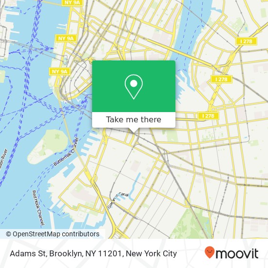 Mapa de Adams St, Brooklyn, NY 11201