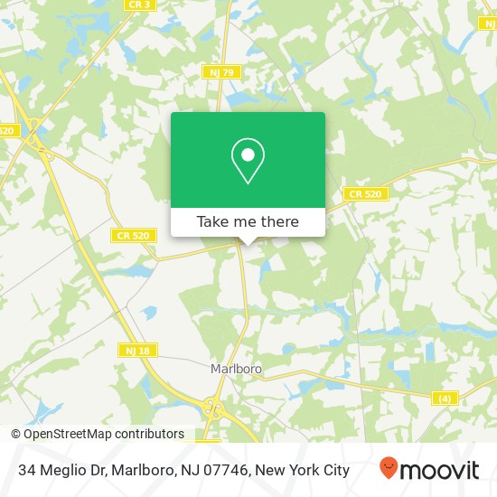 Mapa de 34 Meglio Dr, Marlboro, NJ 07746
