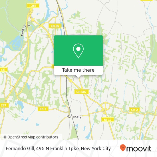 Mapa de Fernando Gill, 495 N Franklin Tpke