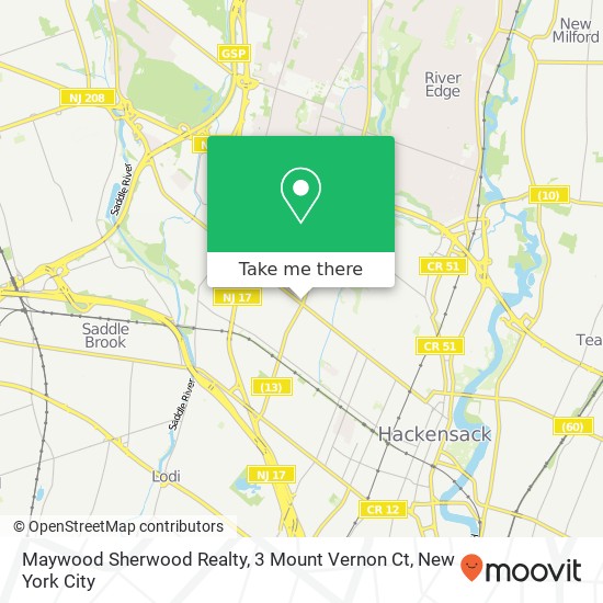 Maywood Sherwood Realty, 3 Mount Vernon Ct map