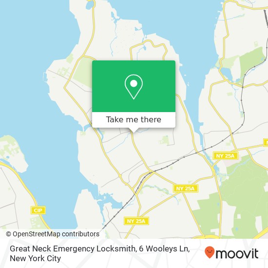 Mapa de Great Neck Emergency Locksmith, 6 Wooleys Ln