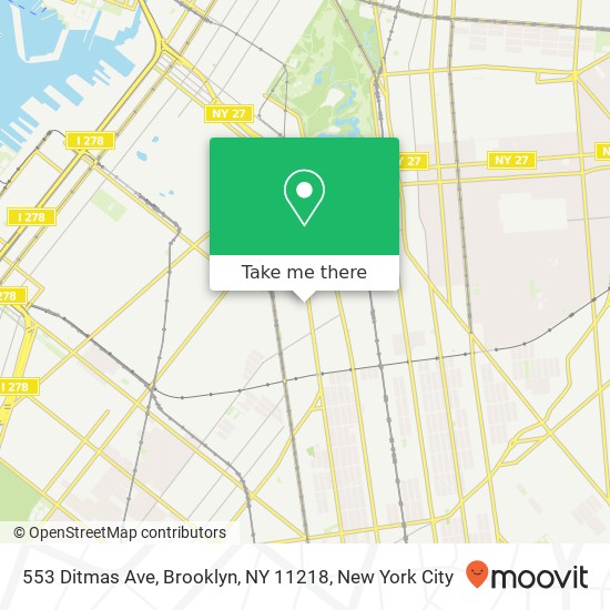 Mapa de 553 Ditmas Ave, Brooklyn, NY 11218