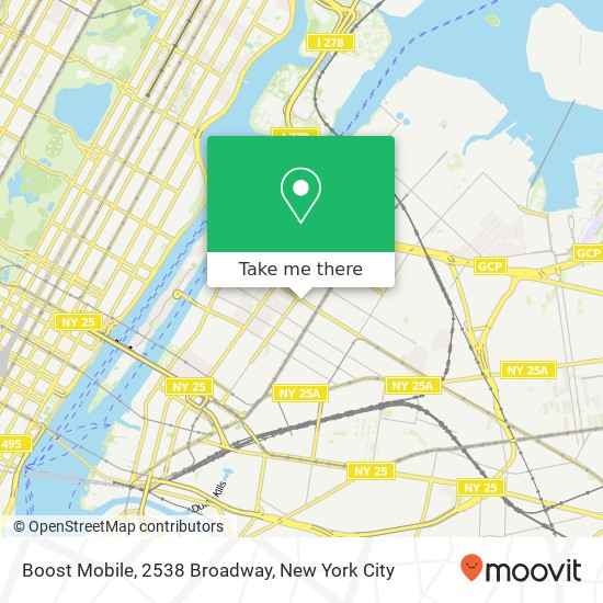 Mapa de Boost Mobile, 2538 Broadway