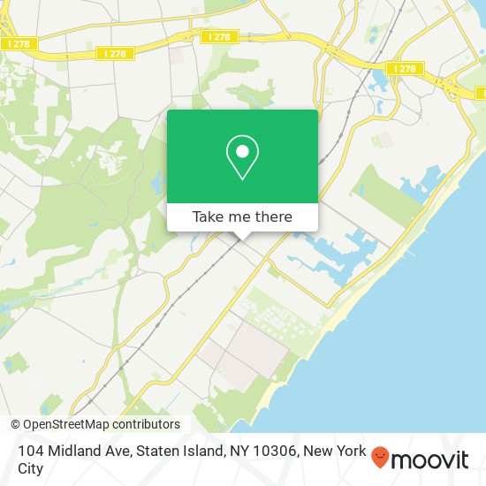 Mapa de 104 Midland Ave, Staten Island, NY 10306