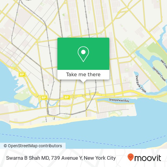 Swarna B Shah MD, 739 Avenue Y map