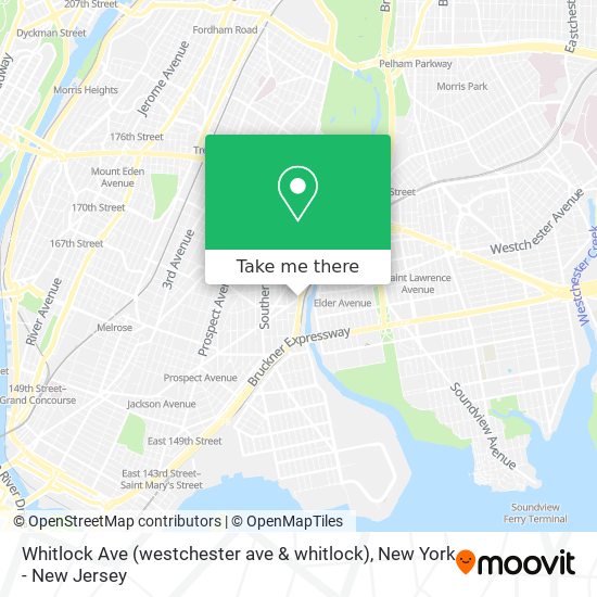 Mapa de Whitlock Ave (westchester ave & whitlock)