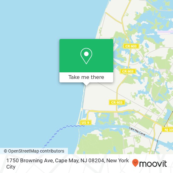 1750 Browning Ave, Cape May, NJ 08204 map