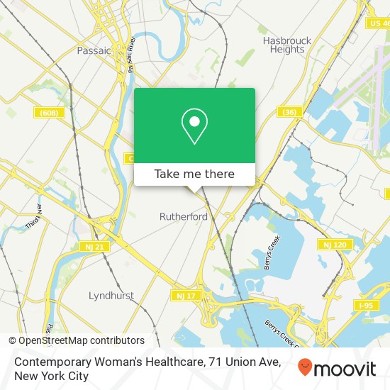 Mapa de Contemporary Woman's Healthcare, 71 Union Ave