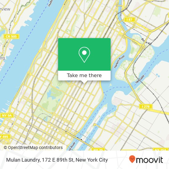 Mapa de Mulan Laundry, 172 E 89th St