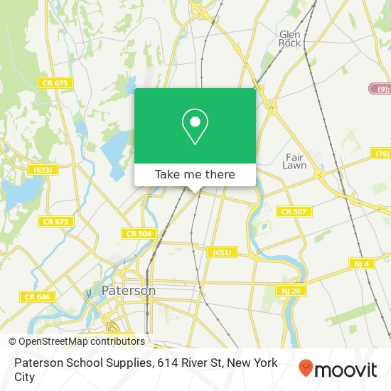 Mapa de Paterson School Supplies, 614 River St