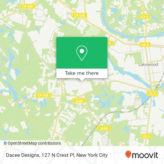 Mapa de Dacee Designs, 127 N Crest Pl