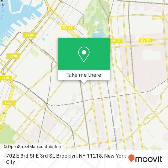 Mapa de 702,E 3rd St E 3rd St, Brooklyn, NY 11218