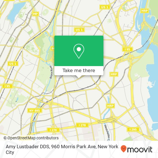 Mapa de Amy Lustbader DDS, 960 Morris Park Ave