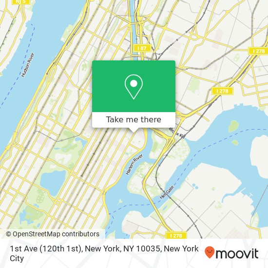 1st Ave (120th 1st), New York, NY 10035 map