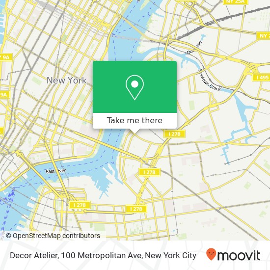 Mapa de Decor Atelier, 100 Metropolitan Ave