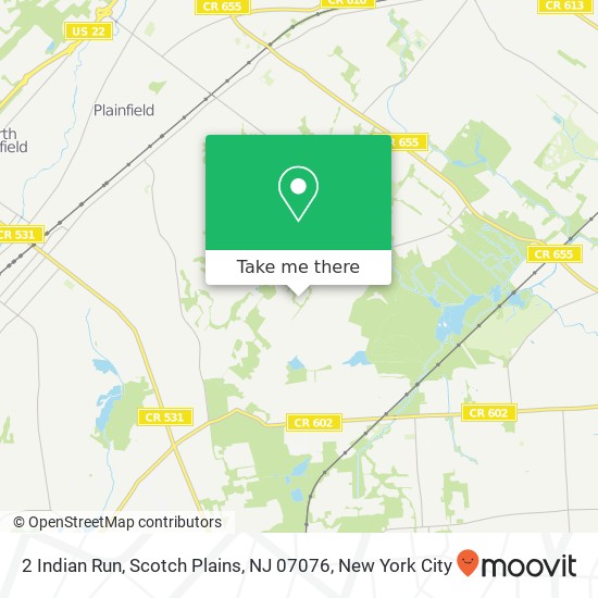 Mapa de 2 Indian Run, Scotch Plains, NJ 07076